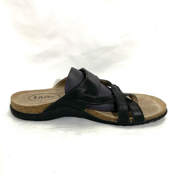 Taos Womens Black Perfect Sandals Size 8 Leather Comfort Strappy EU 39 - Picture 6 of 13
